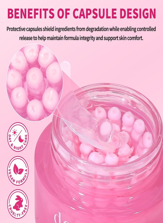dewyhour Pink Collagen Capsule Face Cream, Lightweight Face Moisturizer, Smoothing & Firming, Brightening Glow, Improves Appearance of Uneven Tone, Korean Skincare, For Dry Skin - Image 2
